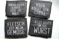 Kochschürze mit Spruch auf der Tasche, 4...