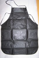 Kochschürze mit Spruch auf der Tasche, 4 Sprüche, Farbe - schwarz