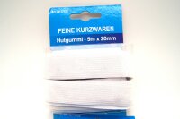 Hutgummi  Schlüpfergummi 2 x 5 m x 20 mm  weiß...