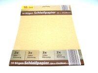 Sandpapier - Schmirgelpapier, 10 - 20 Blatt, 60 - 100 - 150 - 240er Körnung