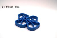 Tischtuch - Klammern, 2 x 4 Stück, blau - weiß...