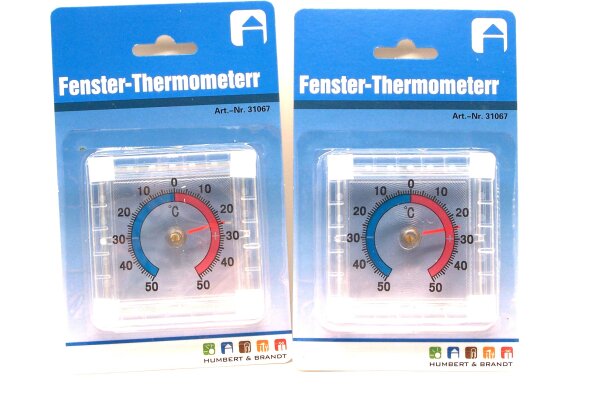 Fensterthermometer  2 Stück  selbstklebend  für außen