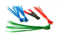 Kabel - Binder - 36 Stück - 200 x 3,6 mm mit Abschneider, 3 Farben, blau - grün