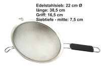 Küchensieb Seiher Nudelsieb 22 cm Ø Edelstahl...