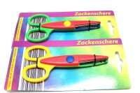 Bastelschere - Zackenschere, 2 Stück, verschiedene Farben,