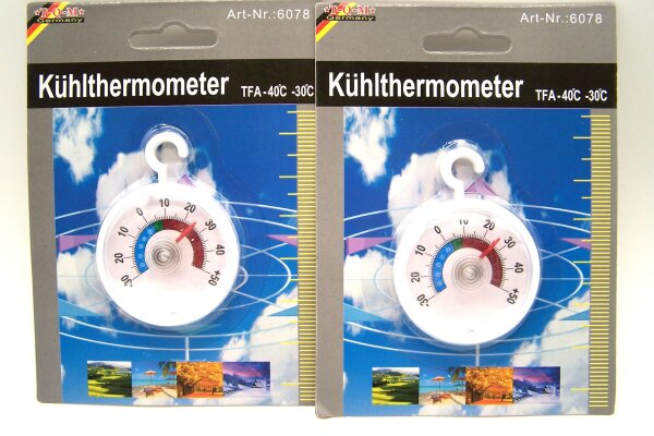 Thermometer Kühlschrank - Tiefkühlschrank - Thermometer, 2 Stück zum hängen