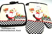 Topflappen - 1 paar und 1 Ofenhandschuh - rechts,Koch,...