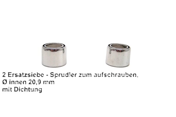 2 x 2 Wasserhahn - Filter zum aufschrauben, mit Dichtung, Mischbatterie, Kunststoff,