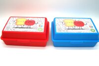 Brotdose  Lunchbox  Brotbüchse für Kinder 2 Stück rot - blau, H&B