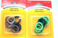 Schlüssel - Kennringe, 20 Stück, 25 - 30 mm Ø / Sonderposten