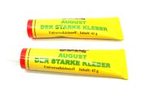 Universalklebstoff, 2 Tuben,  August der Starke, 43 g pro Tube