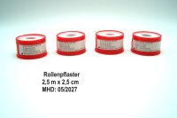 Rollenpflaster - Fixierpflaster, 4 Rollen: 2,5 m x 2,5 cm