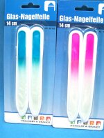 Fingernagel - Feilen, Glas, 2 x 2 Stück, pink -...