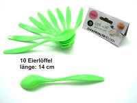 Eierlöffel Eislöffel Dessertlöffel 10 Stück grün 14 cm, Kalatex