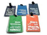 Gepäckanhänger mit Spruch, 5 Stück - verschiedene Sprüche und Farben