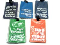 Gepäckanhänger mit Spruch, 5 Stück - verschiedene Sprüche und Farben