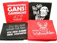 Weihnachts Schürze Koch Grillschürze mit Spruch, 4 Stück/ Sonderposten