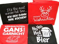 Weihnachts Schürze Koch Grillschürze mit Spruch, 4 Stück/ Sonderposten